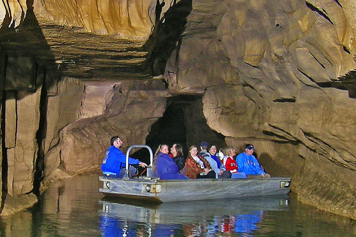 boat in a cave