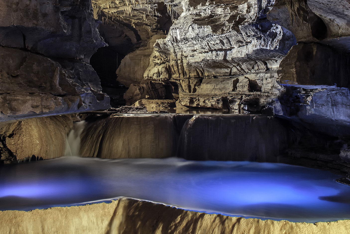 waterfall in cave