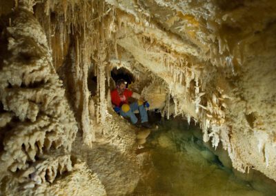 guest inside Caverns of Sonora, TX
