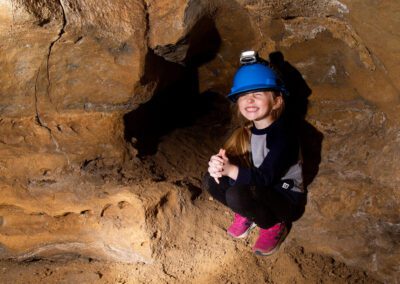 young girl in Cumberland Caverns, TN