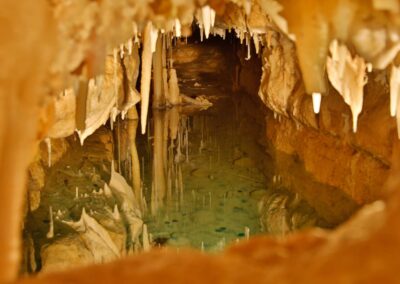 Crystal Lake Cave, IA with water and formations