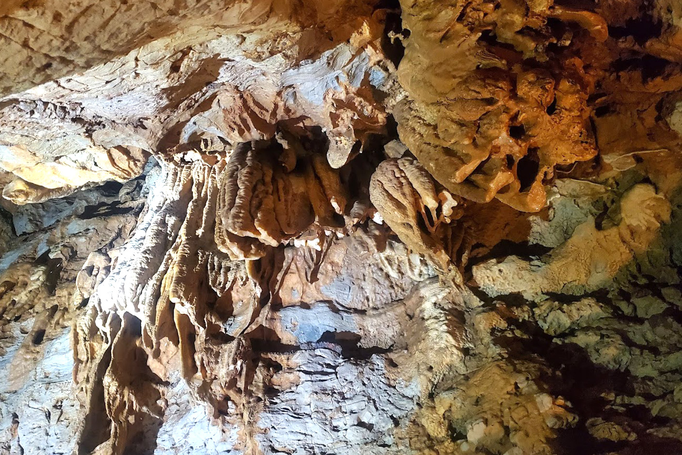 rock formations inside the cave