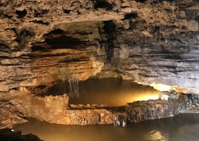 pool of water inside cave