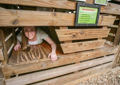 girl inside play structure